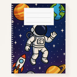 Notebook com tema espacial
