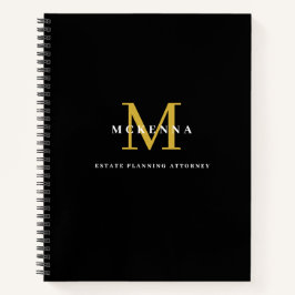 Notebook comercial personalizado com preto monogra