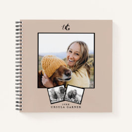 Notebook de 3 Fotografias com Monogramas Modernos