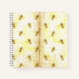 Notebook de Abelhas Amarelas Vintage Personalizado