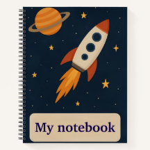 Notebook de Aventura de Espaço Personalizado para 
