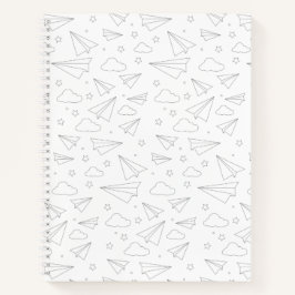 Notebook de avião em papel
