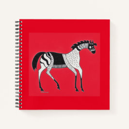Notebook de cavalos vermelhos inspirado no grego M