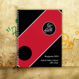 Notebook de Cobrir Vermelho Negro Ninja da Escola