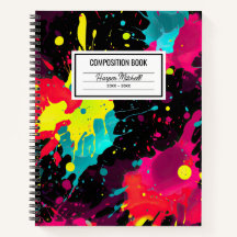 Notebook de composição de pintura neon