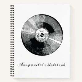 Notebook de compositor, álbum de discos, personali