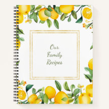 Notebook de cor aquosa italiano de limão de ouro e