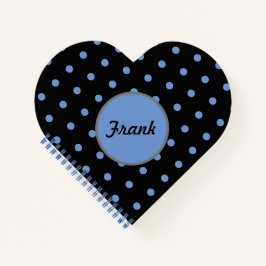 Notebook de coração de Bolinhas personalizado (pre