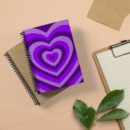 Notebook de coração roxo e bonito