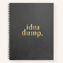 Notebook de despejo ideal preto e Dourado para cri