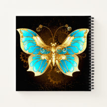 Notebook de Diário de borboleta azul bonito