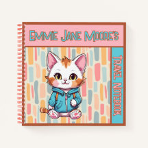 Notebook De Diário De Gato Bonito Para Crianças