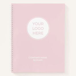 Notebook de logotipo empresarial rosa simples