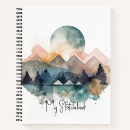 Notebook de montanha design, ideal para esboço