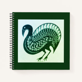 Notebook de pássaro verde inspirado no grego Mycen