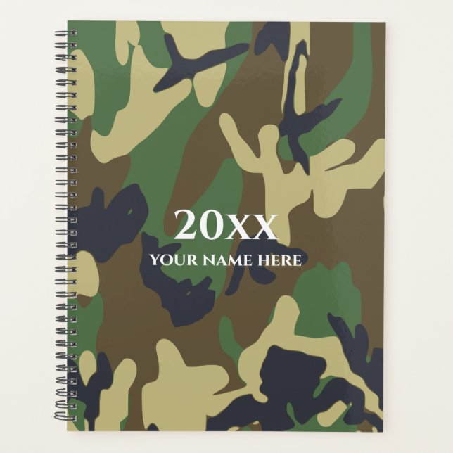 Notebook de Planejador de Camo Verde (Frente)