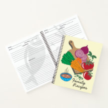 Notebook de receitas da família de legumes
