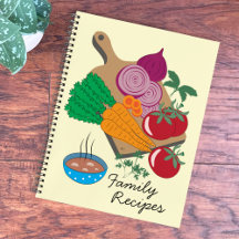 Notebook de receitas da família de legumes