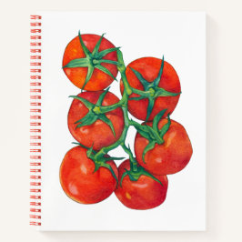 Notebook de tomate vermelho espiral