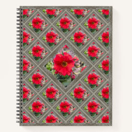 Notebook distinto com nemesias vermelhas adoráveis