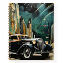 Notebook Dourado Black Spiral Art Deco