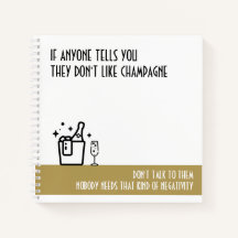 Notebook Dourado Colorido do Champagne Lover