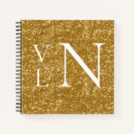 Notebook Dourado personalizado com inicializações
