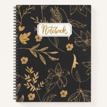 Notebook Dourado preto