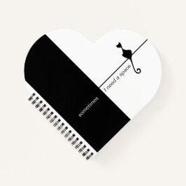 Notebook Elegante Black Cat Illustration Art