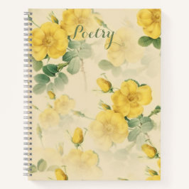 Notebook Elegante de Flores Amarelas