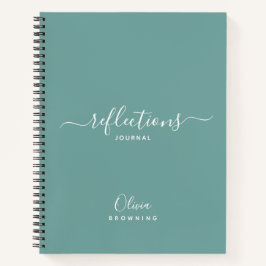 Notebook Elegante Teal Green Reflections Diário