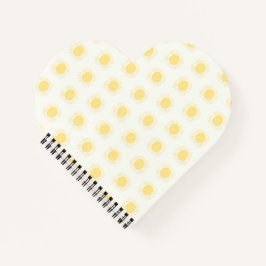 Notebook em forma de Boho Sun Heart em amarelo
