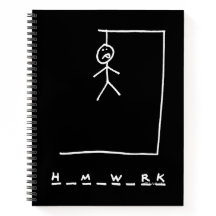 Notebook Engraçado Hangman Homework School