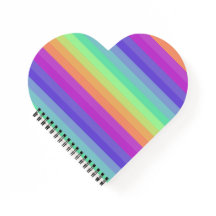 Notebook Espiral Bright Pastel Rainbow Stripe