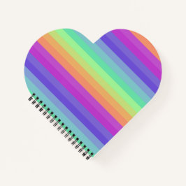 Notebook Espiral Bright Pastel Rainbow Stripe