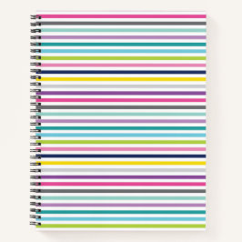 Notebook espiral brilhante 8,5x11 e risca alegre