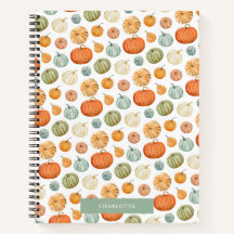 Notebook espiral Colorido Pumpkins com Aquarela