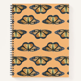 Notebook espiral com design de borboleta Monarca