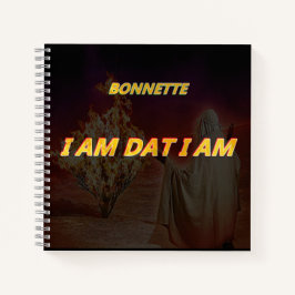 Notebook espiral com I AM Dat I Am title
