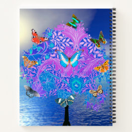 Notebook espiral de árvore borboleta