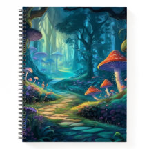 Notebook espiral de caminho de mushroom entonado