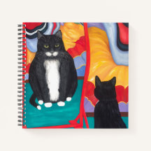Notebook espiral de gato com sabor divertido Tuxed