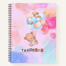 Notebook espiral de pequeno urso