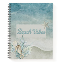 Notebook espiral de tema da praia de Seacavalo