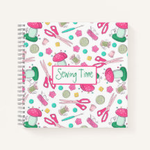 Notebook espiral de tempo de costura