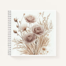 Notebook Espiral Floral Boho Watercolor - Elegante