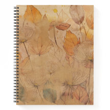 Notebook Espiral Floral Elegante com Linhas Classi