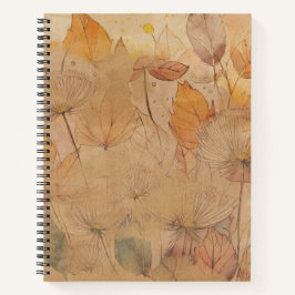 Notebook Espiral Floral Elegante com Linhas Classi
