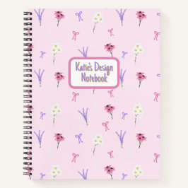 Notebook espiral | Flores e Arcos selvagens a rosa