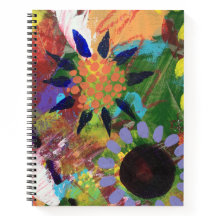 Notebook espiral no Abstrato Flowers Design